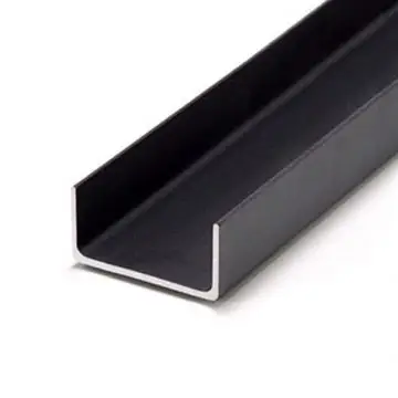 Perfil U negro de acero para estructuras metálicas